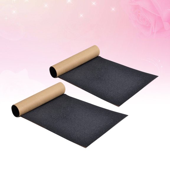 Supvox 2Pcs Black Abrasive Sandpaper for Skateboard Provides Strong Grip and Great Durability