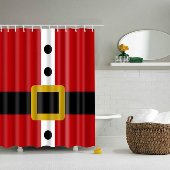 Clearance, Christmas Shower Curtain 71*71 inch 3D Print Bathroom Set Fabric Shower Curtain Santa Claus Holiday Presents Christmas Tree Reindeer Costume
