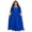 Blue, variant on N7670 European and American cross-border supply independent site best-selling plus-size women's clothing solid color V-neck sexy wedding dress long gown