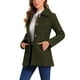 thumbnail image 4 of Abrigo de invierno con cuello de solapa y botones para mujer INSPIRE CHIC con bolsillos en verde ejército, 4 of 6