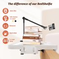 thumbnail image 5 of Bedside Shelf for Bunk Bed - Dorm Bed Shelf with Cup Holder, Night Light Socket, and Hook Versatile Bed Shelf for Dorm Room Essentials, Loft Nightstand, and Dorm Bed Storage Solution Pure White 02, 5 of 16
