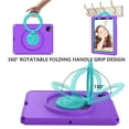 thumbnail image 3 of ELEHOLD Rugged Case for iPad Pro 11 2022/2021/2020/2018 Air 5/Air 4 10.9 with 360° Rotatable Folding Handle Grip Kickstand Built-in Screen Protector Crossbody Shoulder Strap Shockproof Case,Purple, 3 of 8