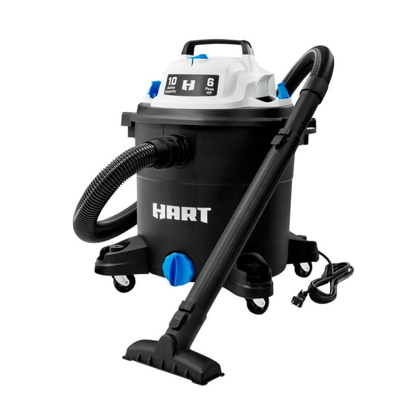 HART 10 Gallon 6 Peak HP Poly Wet/Dry Vacuum, VOC1012PF 3702