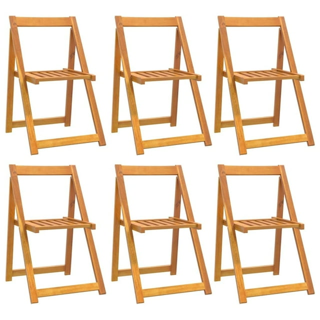 Sillas plegables de jardín Casafoyer de madera maciza de acacia, juego de 2