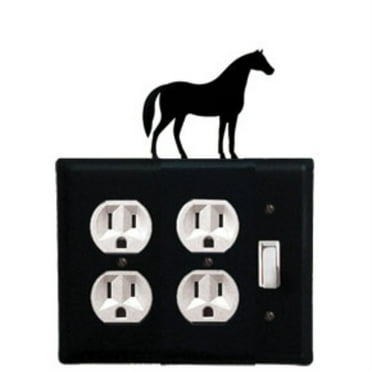 Horse - Double Outlet and Single Switch Cover