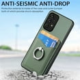thumbnail image 2 of Carbon Fiber Patterned Case for Samsung A23 5G, Wallet case with [360°Rotation Ring Kickstand] Credit Card Holder,PU Leather Shockproof Cover Women Men for Samsung Galaxy A23 5G, Green, 2 of 8