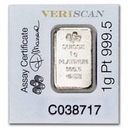 1 gram Platinum Bar - Multigram+25 (In Assay)