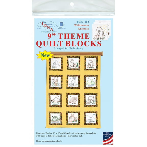 Wilderness Animals 9in Theme Quilt Blocks