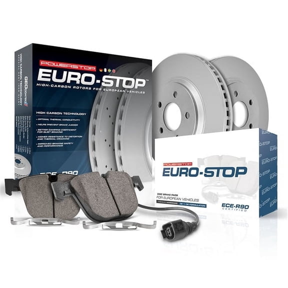 Power Stop Rear Euro-Stop ECE-R90 Certified Brake Pad and Rotor Kit ESK5984