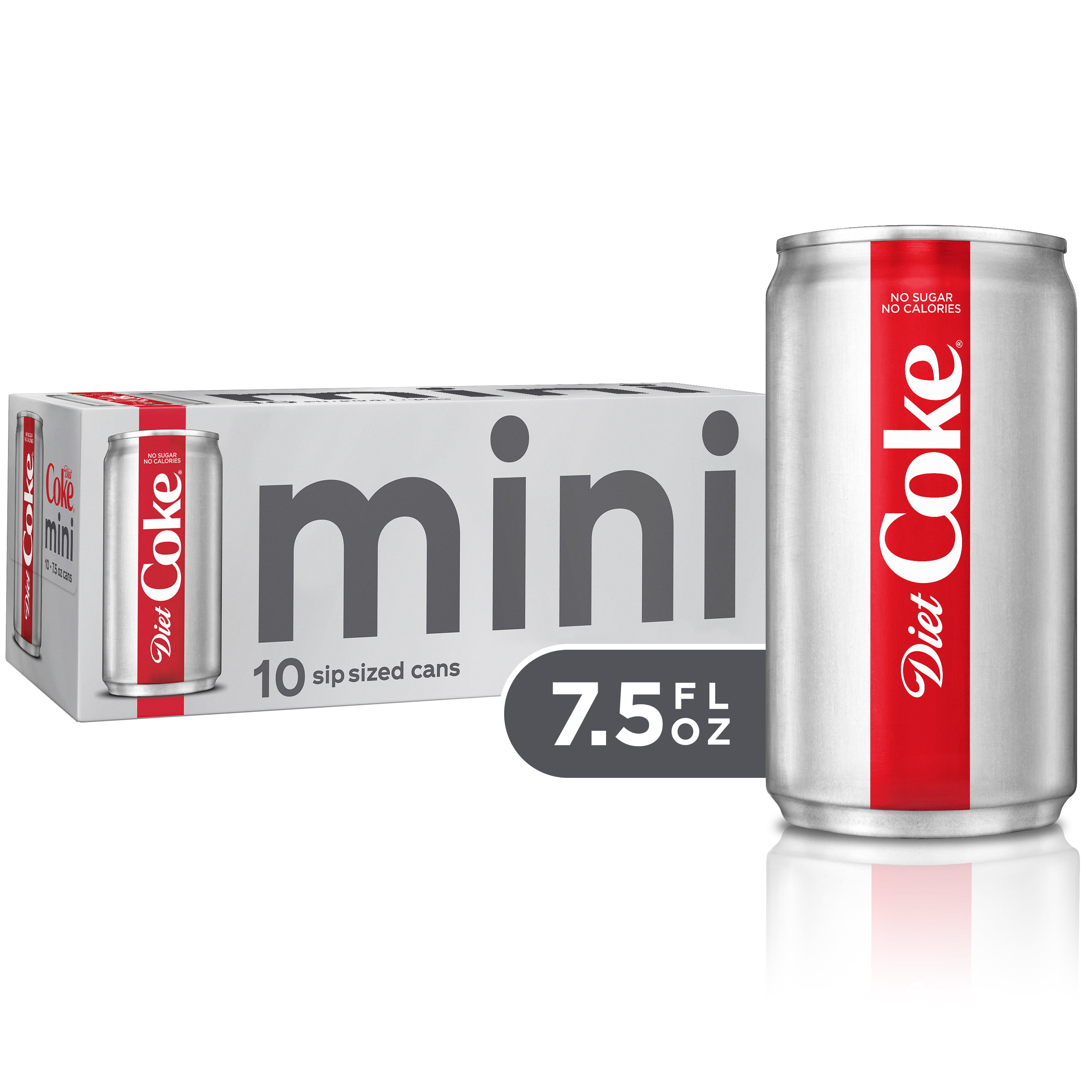 Diet Coke Mini  Can  Soda  7 5 Fl Oz 10 Count Walmart com