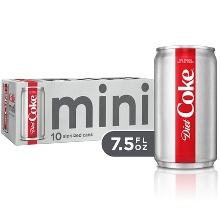 (3 Pack) Diet Coke Mini Cans, 7.5 Fl Oz, 10 Count (Best Detox Drink For Coke)