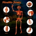 thumbnail image 4 of 5.5ft Life-Size Poseable Halloween Skeleton with Pumpkin Head, Orange Full-Body Realistic Decor with Movable Joints for Indoor & Outdoor Scary Display, 4 of 10