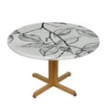 thumbnail image 3 of Acheng Abstract Black and White Gray Plant Leaves Outline Lines Modern Minimalist Round Tablecloth 42-46, 3 of 8