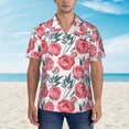 thumbnail image 2 of Fotbe Rose Flowers Hawaiian Shirt for Men Unisex Summer Beach Casual Short Sleeve Cotton Linen Button Down Shirts-XX-Large, 2 of 5