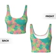 thumbnail image 6 of Goofa Colorful Palm Leaves Printed Sports Bras for Women, High Impact Running Bra Workout Crop Tank Tops Longline Sports Bra Push up-XX-Large, 6 of 9