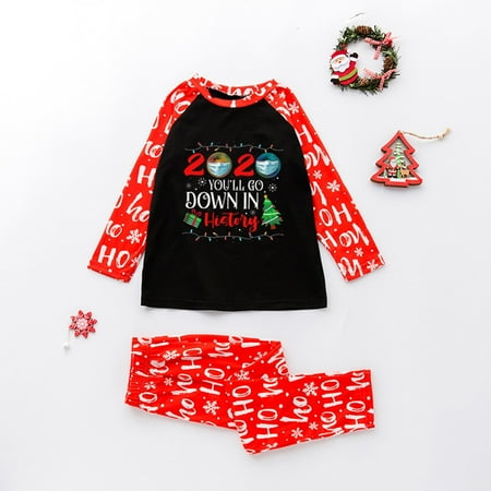 

BELLZELY Family Christmas Pajamas Clearance Only up Women Family Matching Xmas Pajamas Set Women Kid Adult PJs Sleepwear Nightwearg