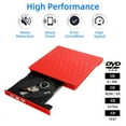 thumbnail image 3 of External DVD Drive   USB 2.0 Transmission Slim Portable External DVD CD +/-RW Writer/Burner/Rewriter ROM Drive Perfect for Mac OS/Win7/Win8/Win10/Vista PC Desktop lapto Red, 3 of 8
