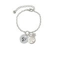 thumbnail image 2 of Delight Jewelry Silvertone Large Script Letter - V - 3/4'' Disc - Silvertone Discover Dream Explore Zoey Charm Bracelet, 6.5+2" Extender, 2 of 4