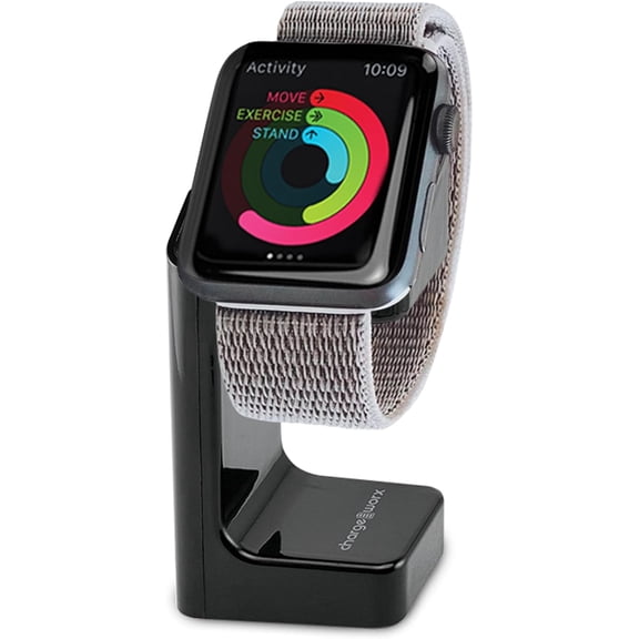 Chargeworx Smart Watch Charger Stand, Compact Charging Dock Base with Disc Slot, Black