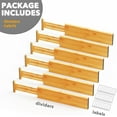 thumbnail image 7 of SpaceAid Bamboo Dresser Drawer Dividers 6 Pack, 4.65“ High Adjustable 17“-22” Drawer Organizers for Clothing, 7 of 7