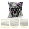 thumbnail image 4 of Purple Rose and Skull Throw Pillow,Soft Square Cushion Case for Couch Sofa Bed Bedroom Living Room,, 4 of 5