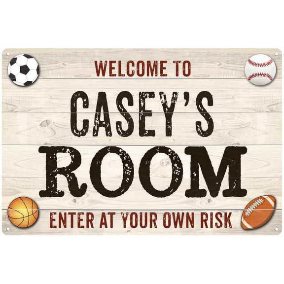 CASEY'S Room Kids Bedroom Sign Boy's Gift 8x12 Metal 108120090298