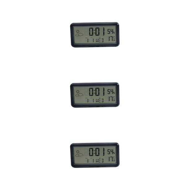 Naiovety Reloj Termómetro Higrómetro Temperatura inteligente Humedad Tiempo Relojes Modo de repetición Pantalla grande Accesorios para interiores Negro Type1 NO1 Naiovety CBP470475