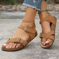 thumbnail image 3 of Pandaie Women's Thong Slide Sandals Cork Footbed Open Toe Summer Flip Flops Comfortable Slip on Slides Sandal with Ankle Buckles Strap Khaki 6, 3 of 9