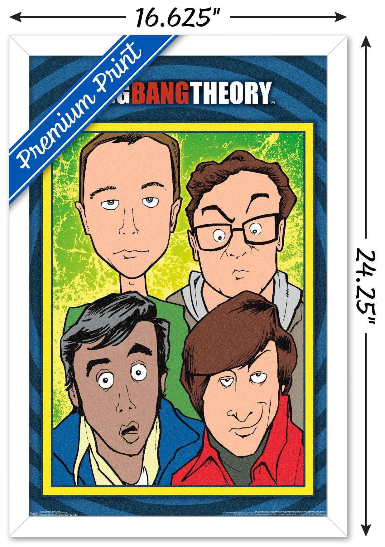 The Big Bang Theory - Geeks Wall Poster, 14.725" x 22.375", Framed