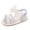 White, variant on WUANDIXFA Baby Girls Summer Sandals with Flower Soft Sole Toddler First Walker Crib Dress Shoes (Pink, 4)