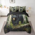thumbnail image 2 of Homewish Safari Deer 7-Piece Twin Bedding Sets,Rustic Plant Tree Bedding Comforter Set,Green Black Sheet Sets For Boys Teens,Super Cozy Room Decor Reversible, 2 of 8