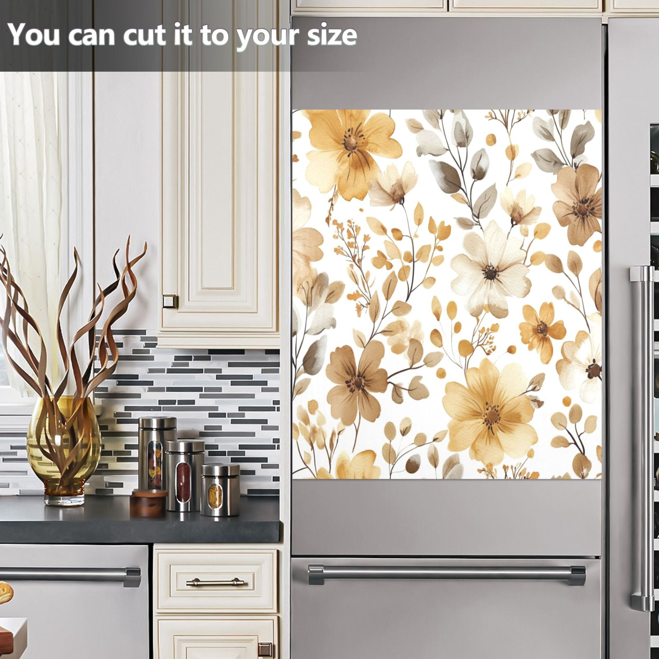Dishwasher Magnetic Sticker 23x26 Inch Refrigerator Magnetic Sticker Washing Machine Magnetic Sticker Kitchen Panel Magnetic Sticker Home Decor Charming Yellow Flowers