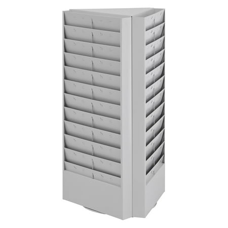 Buddy Products 66 Pocket Curved Steel Rotating Brochure Rack - Platinum