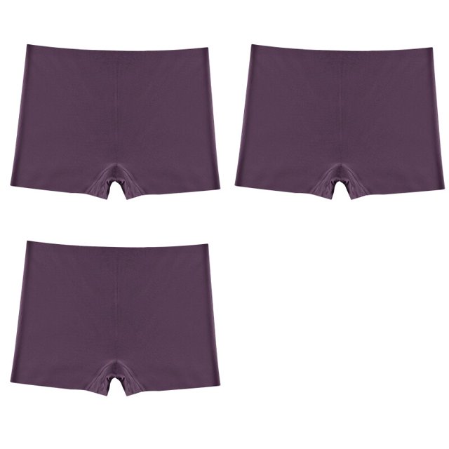 TrowBridge-bóxer sin costuras para mujer, lencería transpirable, cómoda, ropa interior de satén de seda, 3 piezas