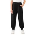 thumbnail image 3 of hengsof Children's Unisex Solid Color Sweatpants Fashionable Jogging Pants with Elastic Waist Suitable for Boys and Girls Aged 3-13, 3 of 7