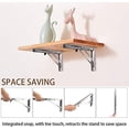 thumbnail image 2 of Folding Shelf Brackets 20 Inch, Heavy Duty Stainless Steel Collapsible L Angle Wall Mounted Brackets, DIY Shelves for Table Work Bench Max Load 400lb, Pack of 2 with Install Screws, 2 of 5