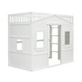 thumbnail image 5 of imerelez Twin Size House Loft Bed With Ladder-White, 5 of 9