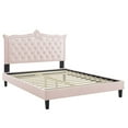 thumbnail image 4 of Modway Clara Performance Velvet Queen Platform Bed in Pink, 4 of 10