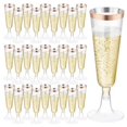 thumbnail image 2 of Copa de champán desechable de 5/25/50 piezas, Copas de flautas de plástico, suministros para fiesta de cumpleaños, boda, Bar, bebida, vino tinto, helado, 5OZ, 2 of 4
