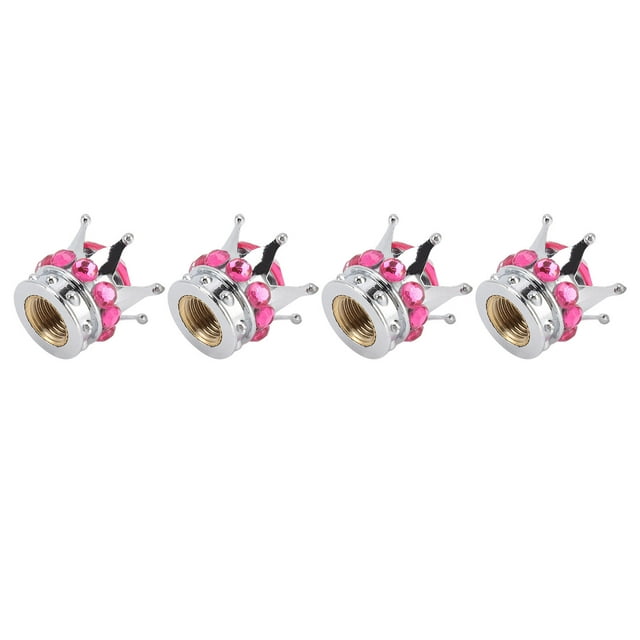 Wheel Valve Covers, 4 Pieces Universal Light Weight Wheel Stem Valve For Cars Trucks Bicycles Rose Red