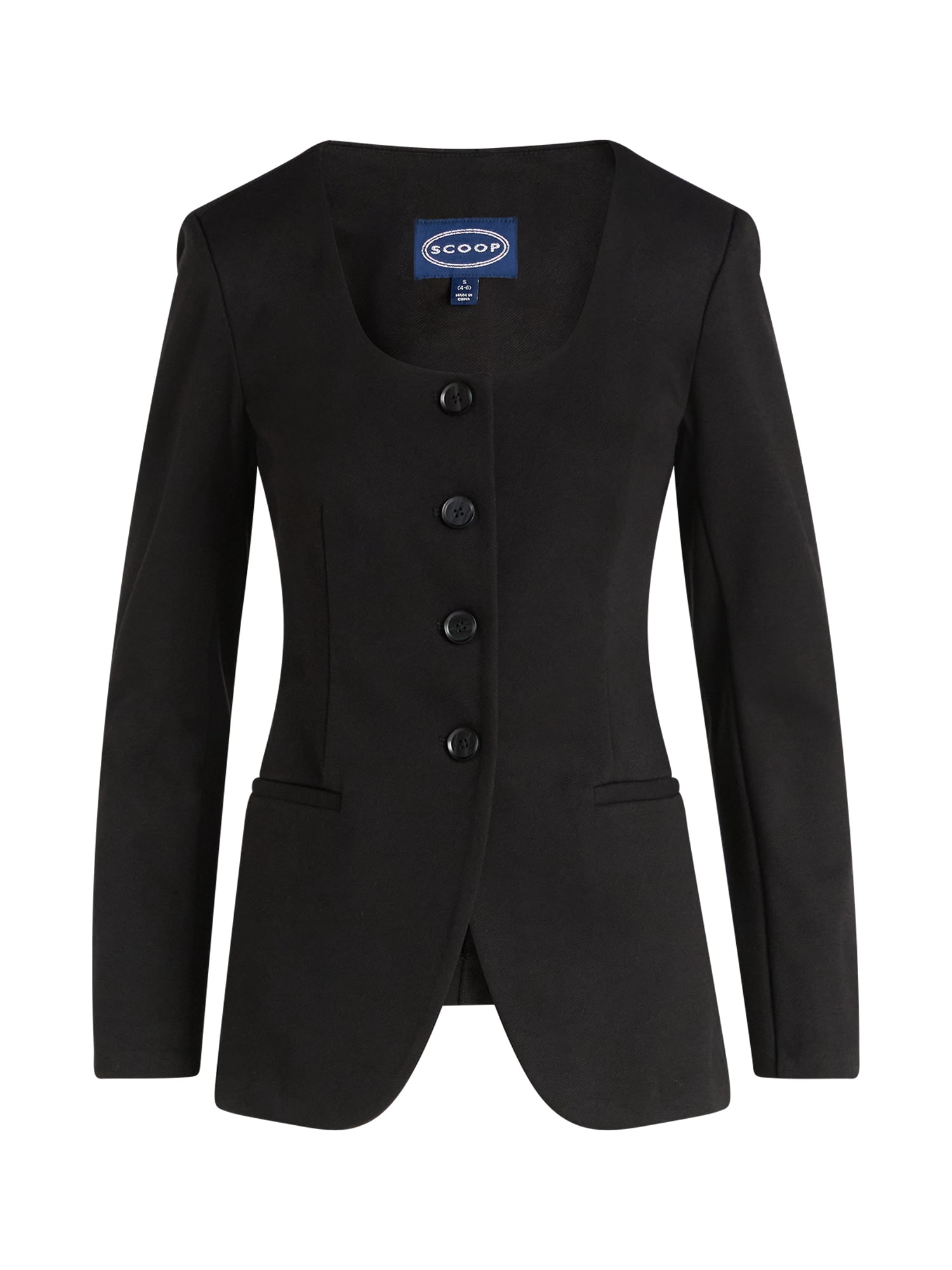 Scoop Women's and Women’s Plus Slim Fit Elongated Ponte Blazer, Sizes XS-4X