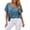 Light Blue, variant on Women's Summer Lace-Inset Top – Round Neck Short Sleeve Casual Blouse