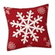 thumbnail image 1 of Funda de cojín navideña Decoración navideña Multiusos 45x45cm Funda de almohada Copo de nieve rojo, 1 of 9