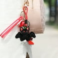 thumbnail image 4 of Plush Bat Keychain Soft Stuffed Animal Bag Charm Cute Cartoon Bat Figure for Backpack Purse Car Key Holder Decoration Gift, 4 of 6