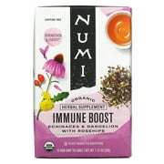 Numi Tea Organic, Immune Boost, Caffeine Free, 16 Non-GMO Tea Bags, 1.13 oz (32 g)