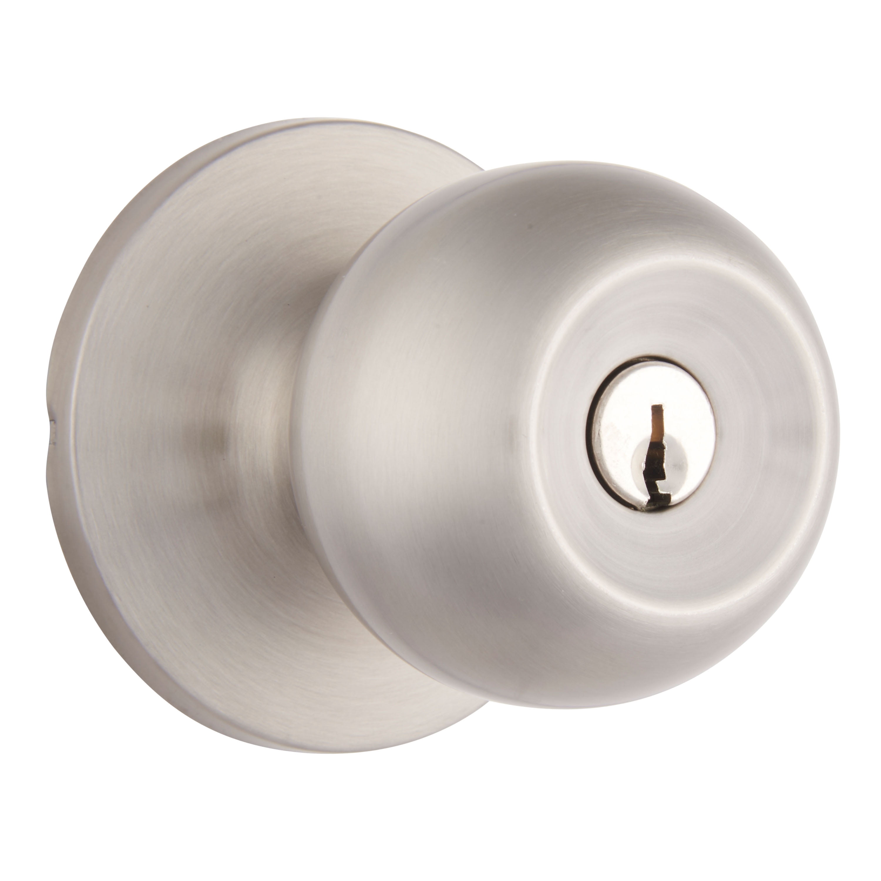 Brinks Satin Nickel Keyed Ball Style Entry Doorknob