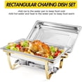 thumbnail image 3 of Qinaqin 2 Pack 8 QT cm de Profundidadorado Stainless Steel Chafing Profundidadishes para Buffet Rectángulo Servers y Anchoarmers Set con Folding Frame Parties Events de, 3 of 7