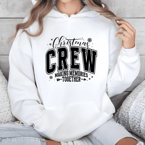 Christmas CREW Letterman Hoodie | Family Matching Team Graphic Sweatshirt | Making Memories Together Retro Top