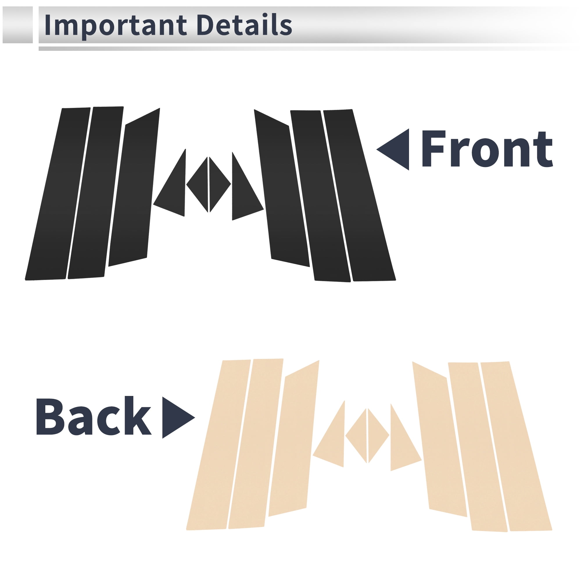 Unique Bargains 10Pcs Door Pillar Window Trim for Mazda CX5 2017-2024 Black