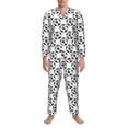 thumbnail image 3 of Lsque Happy Football Pattern Long Sleeve Pajama Set for Men - Soft 2-Piece Sleepwear and Loungewear Set with Pockets, Comfy Nightwear-Medium, 3 of 7